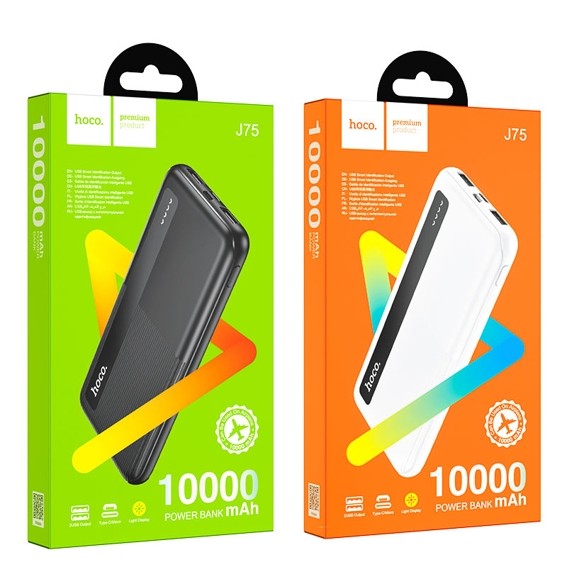 pin dự  phòng hoco j75  10000mah 2 cổng ra