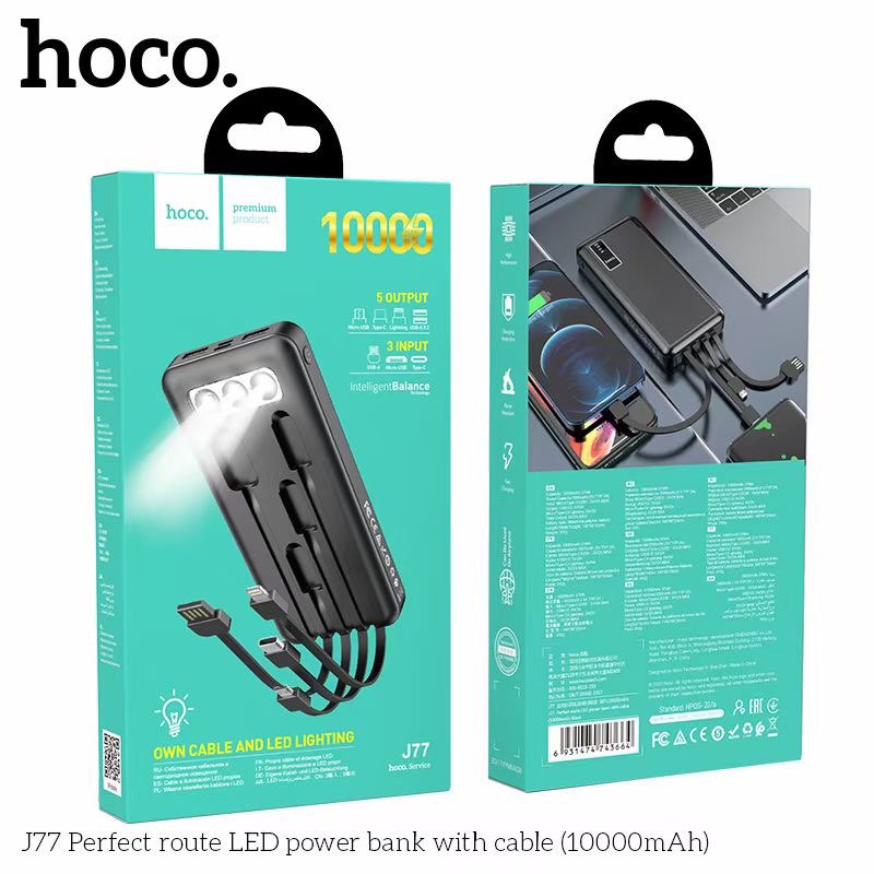  pin dự  phòng hoco j77  10000mah đa năng