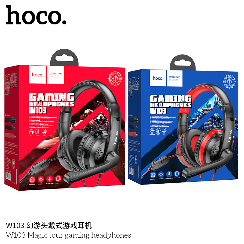 tai dây headphone hoco w103 cool tour gaming