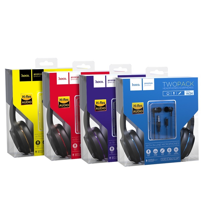 tai headphone kèmtai nghe dây hoco w24 enlighten